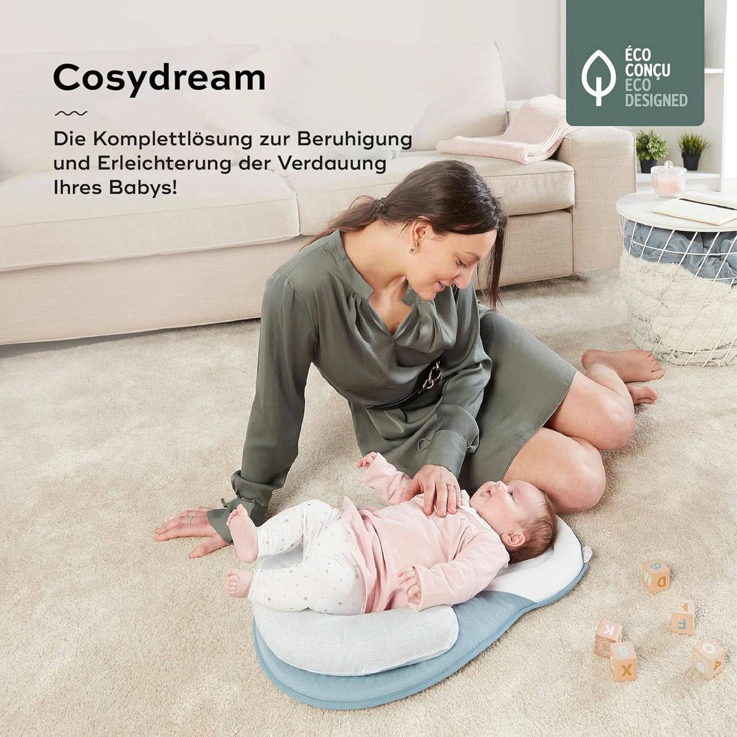 Babymoov Cosydream Mosaic Poduszka pozycjonująca dla niemowląt łagodząca kolki i zapobiegająca plagiocefalii, 0-3 miesięcy Akcesoria Żywność i karmienie piersią Sklep Bebe Naty