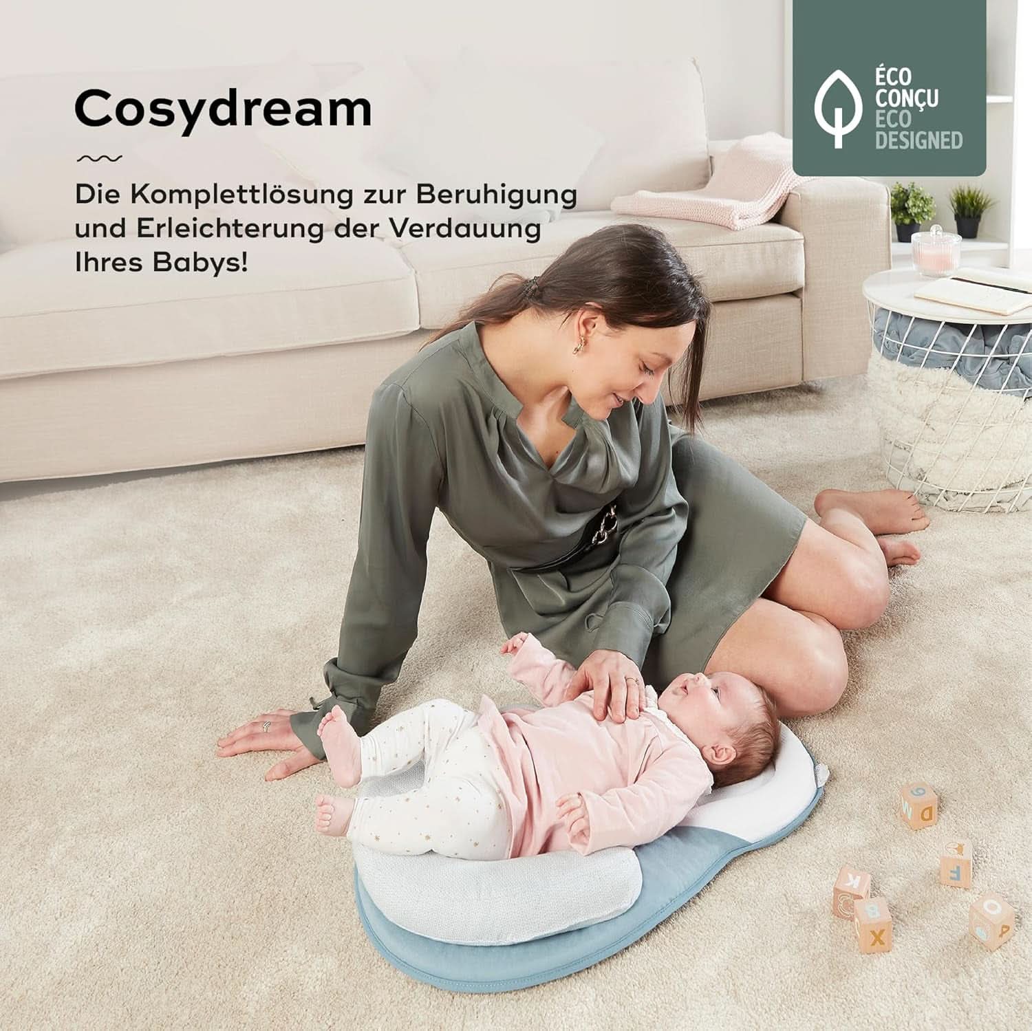 Babymoov Cosydream Mosaic Poduszka pozycjonująca dla niemowląt łagodząca kolki i zapobiegająca plagiocefalii, 0-3 miesięcy Akcesoria Żywność i karmienie piersią Sklep Bebe Naty