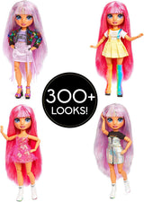 Rainbow High 571049 Fashion Studio - Ekskluzywna lalka z ubrankami, akcesoriami i 2 błyszczącymi perukami - Stwórz ponad 300 strojów!