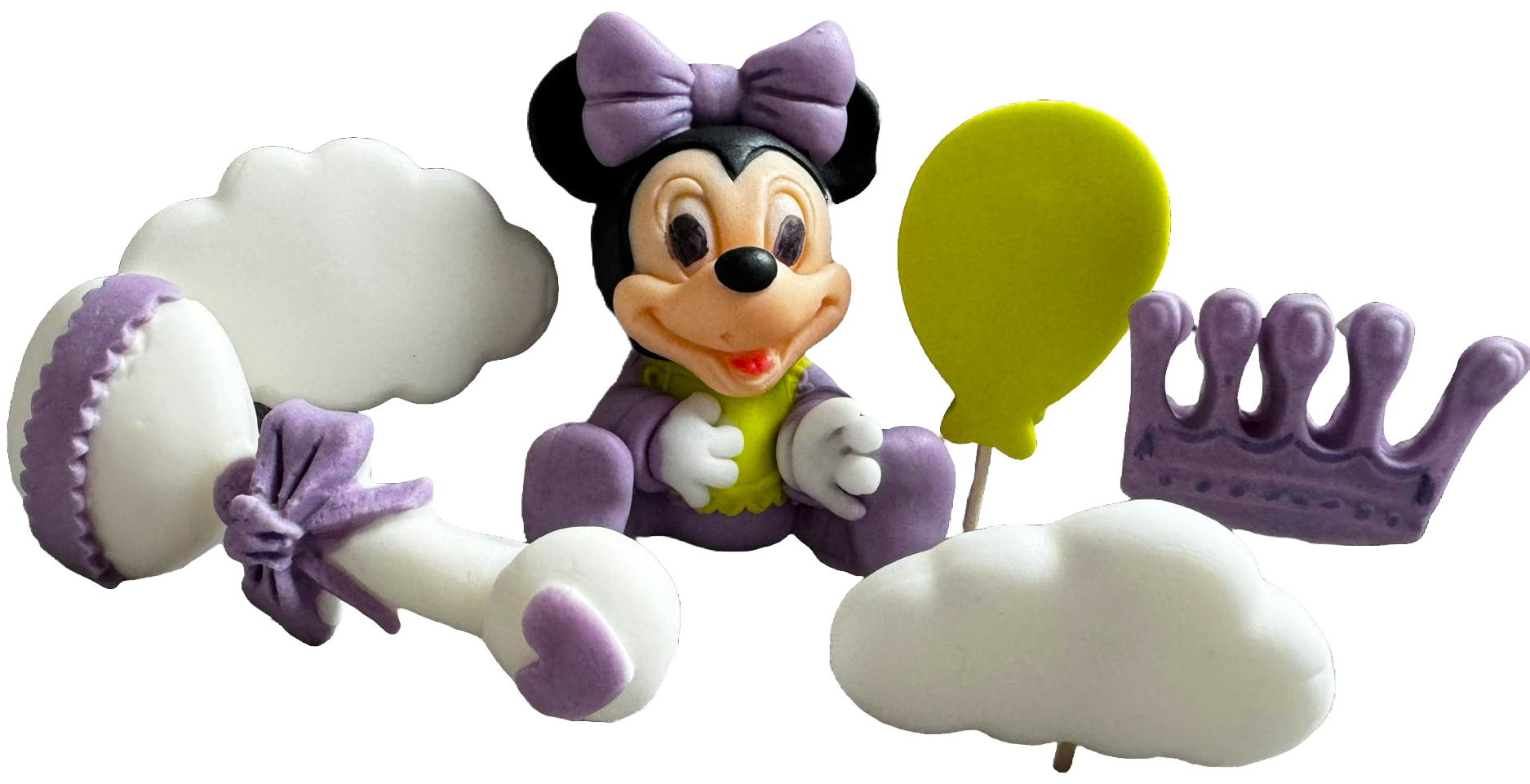 Zestaw 6 jadalnych dekoracji z cukru, Dekoracje z pasty cukrowej Myszka Minnie Naty Shop
