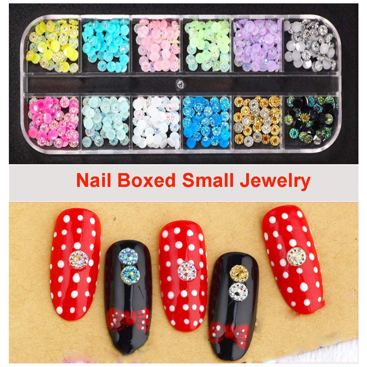 8 Boxen Nail Art Strass Kit - Nail Art Gemischt Strass Set, Nagel Kunst Strasssteine ​​​​Gems Perlen Edelsteine ​​​​Bunt Pferdeaugen Strass Für Nageldesign Zubehör Mit 1 Pinzetten Und 1 Strass Picker Für DIY
