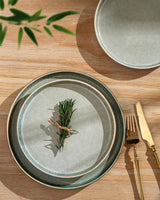GBhome Ceramiczny zestaw obiadowy dla 6 osób 18 sztuk Reaktywna glazura Ręcznie wykonany zestaw naczyń porcelanowych Zestaw misek i talerzy można myć w kuchence mikrofalowej i zmywarce