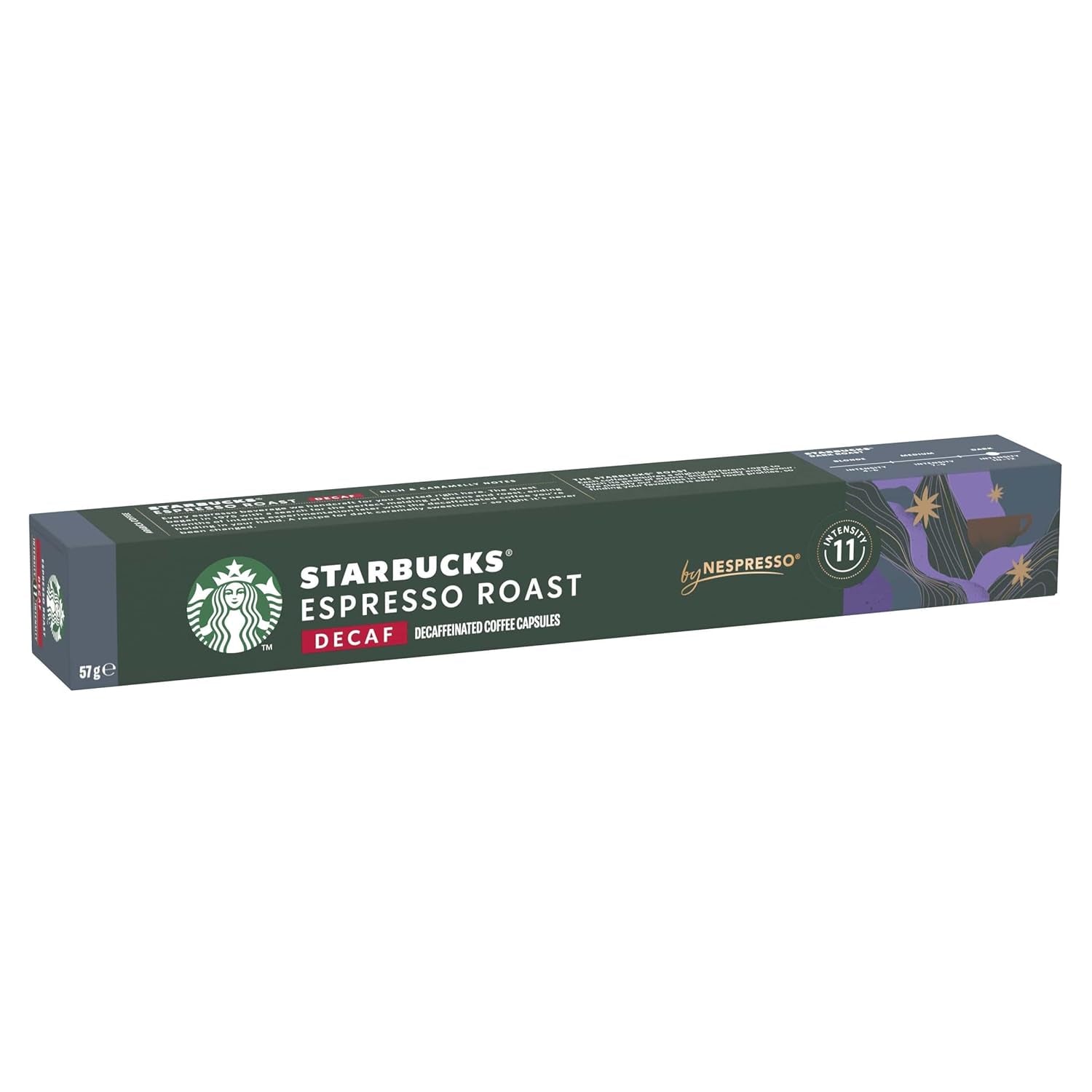 STARBUCKS Espresso Roast Entkoffeiniert marki Nespresso, Dunkle Röstung, Kaffeekapseln 10 x 10 (100 Kapseln)