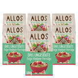Niesłodzona owsianka allos z figami i malinami | Owsianka bez cukru | Organiczne musli | Musli z owocami | Płatki owsiane | Owsianka na śniadanie | Płatki śniadaniowe | wegańskie | Opakowanie 6 sztuk (6 x 500g)