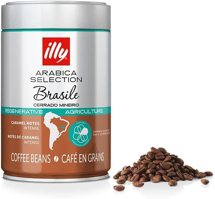 ILLY 6 pudełek kawy ziarnistej po 250 gramów, Arabica Selection, Brazylia, certyfikat Cerrado Mineiro, Regenagri