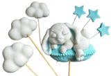 Zestaw 7 jadalnych dekoracji cukrowych, Dekoracje z pasty cukrowej Bunny Shop Naty Shop