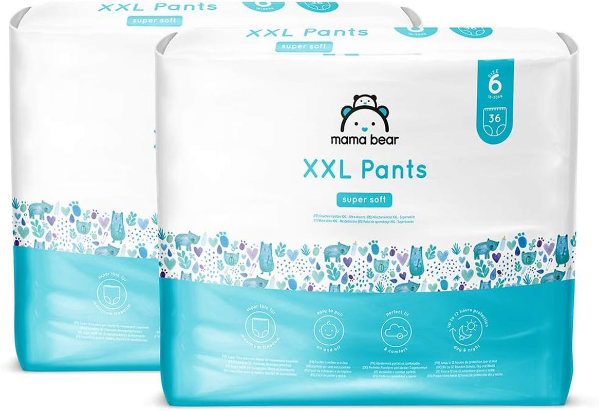 Marka Amazon: pieluszki Mama Bear Pull-Up XXL, rozmiar 6 (18–30 kg), 72 sztuki (2 opakowania po 36 sztuk)
