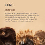 Odżywka do włosów Criosilk 300 ml z prowitaminą B5 i proteinami jedwabiu nadaje zniszczonym włosom elastyczność i połysk, nawilża i regeneruje włosy maska do włosów Naty Shop