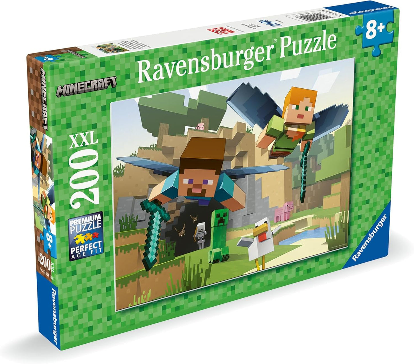 Puzzle dla dzieci Ravensburger - 12004144 - Minecraft - 200 elementów Minecraft Puzzle dla dzieci 8+ w formacie XXL, Minecraft Gifts Puzzle Naty Shop