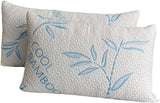 Comfysleep King Size Bambusowa poduszka z wiskozy Chłodzenie Strzępiona pianka z pamięcią kształtu Regulowana bambusowa wiskoza Zdejmowane/nadające się do prania pokrycie 2 szt. Poduszki standardowe Naty Shop Domyślny tytuł