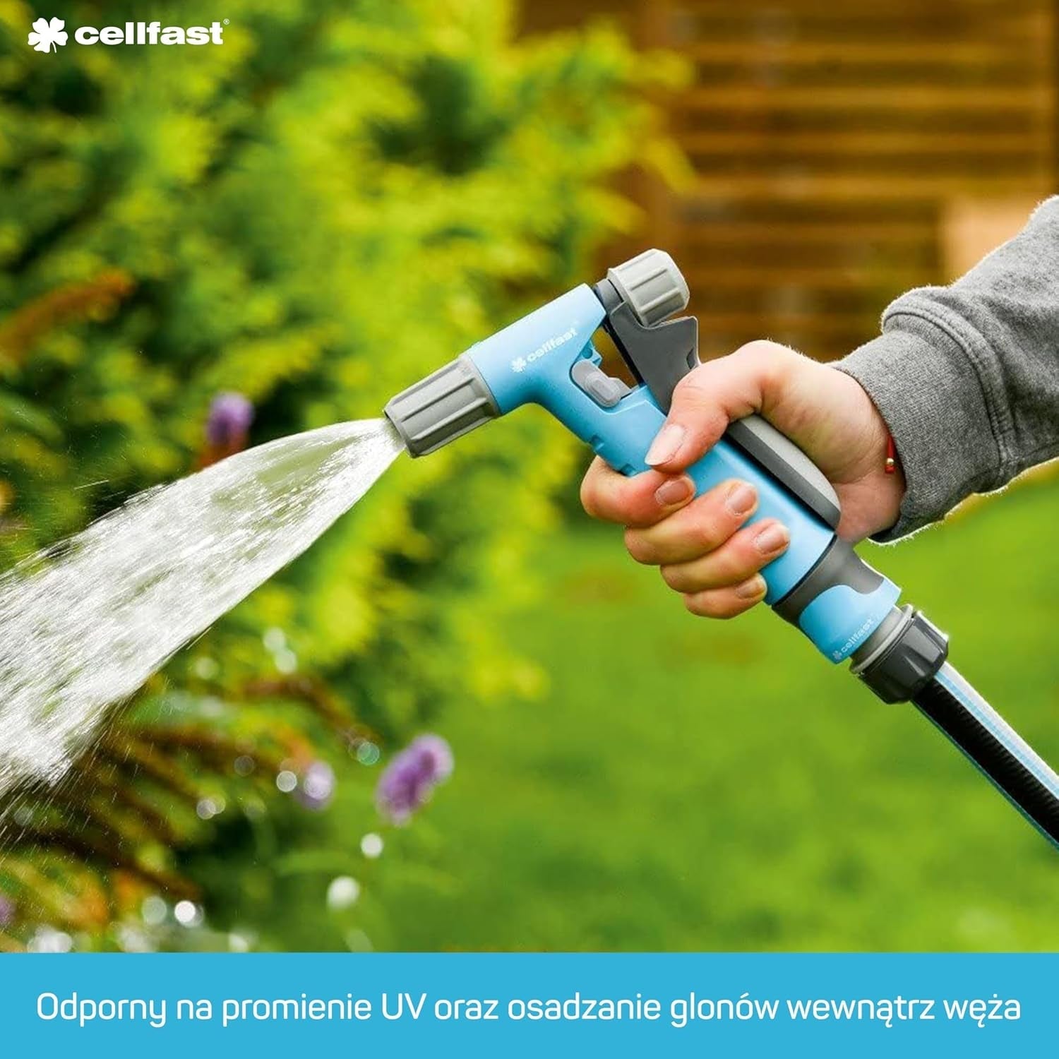 Cellfast Idealny zestaw węży ogrodowych, wytrzymały, elastyczny, 4-warstwowy, tryskaczowy, odporny na promieniowanie UV i algi, technologia zasięgu, 27 bar, -20/+60° krótkoterminowo, 1/2 cala, 20 m