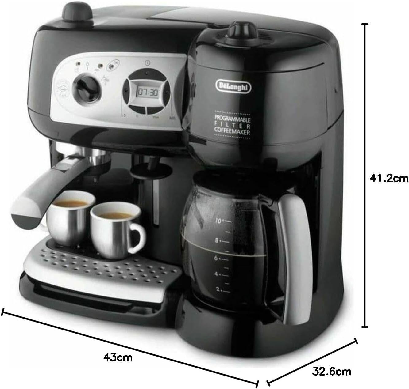 De'Longhi BCO264.1 Ekspres do espresso i kawy w jednym, z pompą, czarny, 38 x 24 x 35 cm