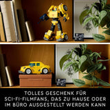 LEGO Icons Transformers Bumblebee, figurka robota kolekcjonerskiego dla dorosłych, zestaw do budowania filmów dla fanów science fiction, możliwość przekształcenia w samochód, zabawka przygodowa 10338 Zestawy do budowania Besuche den LEGO-Store