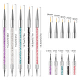 Sularpek Pinsel do zdobienia paznokci, 5 Stück Nageldesign Pinsel, Narzędzia do rozsiania paznokci, Nail Art Liner-Pinsel, Zum Herstellen Von Nagellack, Punktieren, Feinmalerei, DIY