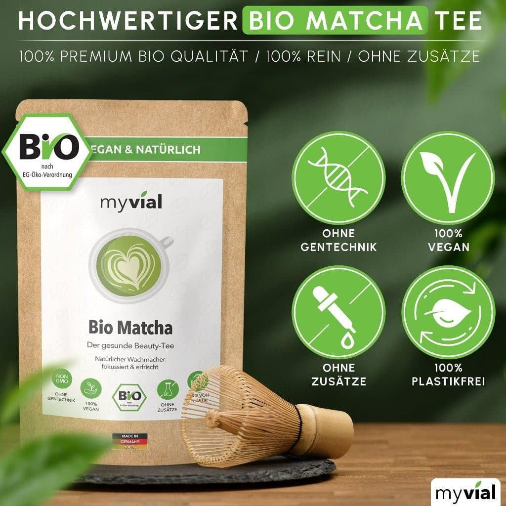 Organiczna herbata Matcha Premium w proszku 100g Najwyższej jakości zielona herbata z Japonii Kagoshima - Idealna do smoothie Matcha Latte Japońska zielona herbata Wegańska Bez dodatków Opakowanie bez plastiku