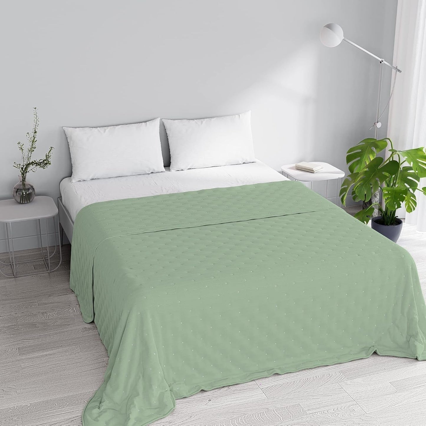 Włoska pościel kołdra letnia CHIC, mikrofibra DOUBLE 250X250Cm, jasnozielona Kołdry i kołdry Naty Shop