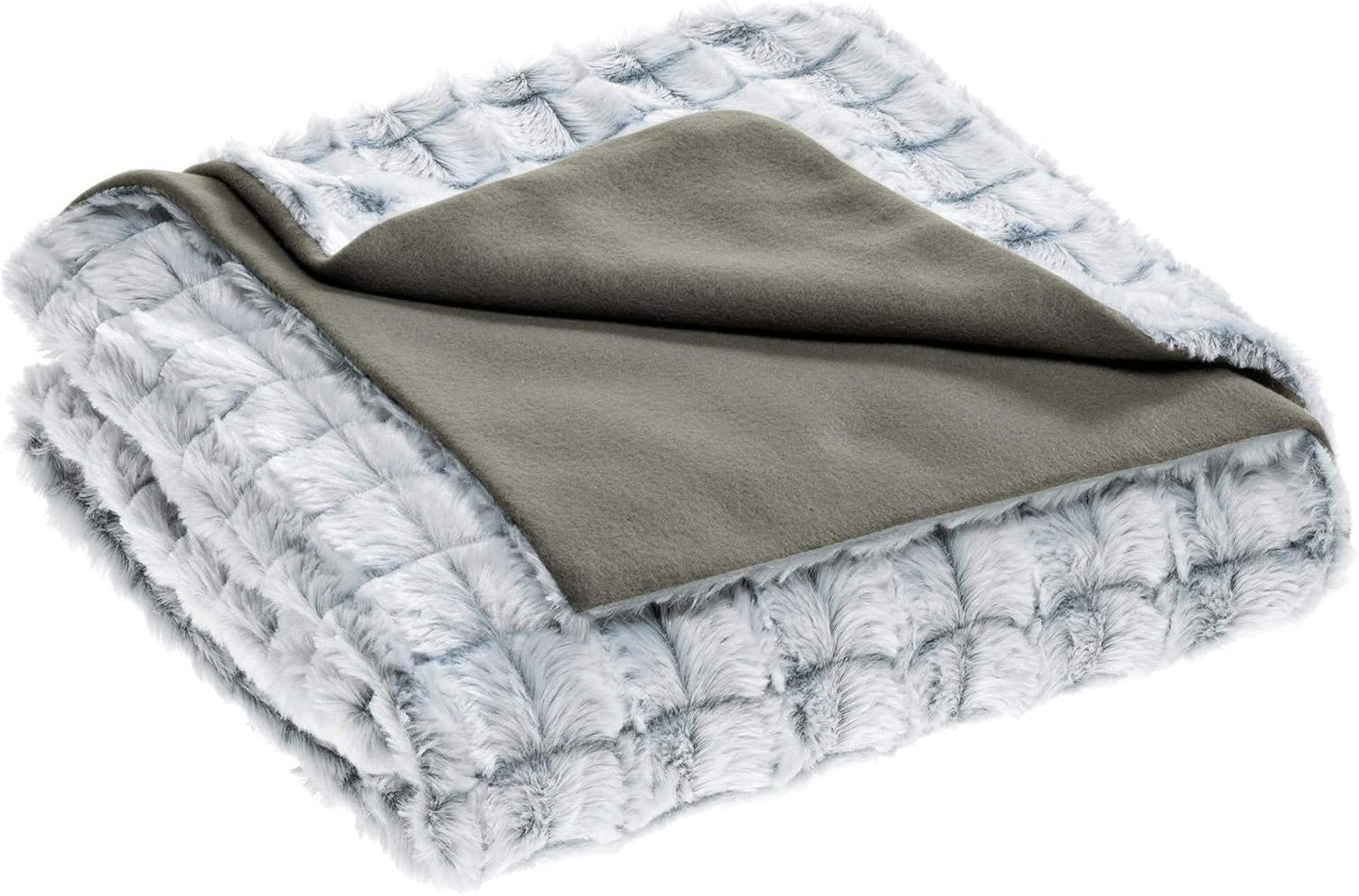 Aqua-Textil Puszysty kocyk-przytulanka 150 X 200 cm Szary Biały Melange Pluszowy koc TV Narzuta Polar Sherpa Oeko-Tex Ottawa Łóżka i koce Besuche den aqua-textil-Store Szary Wygodny koc Xxl 200 X 220 cm