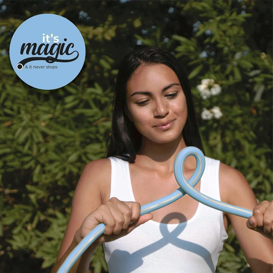 Wąż ogrodowy Magic Blue Hose o długości 20 metrów z torbą i dyszą natryskową