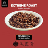 KING'S COFFEE - EXTREME ROAST - Ziarna Espresso Intenso - bardzo niska kwasowość - palenie małych partii z Włoch - kawa ziarnista do ekspresów w pełni automatycznych i ekspresów kolbowych - 1 kg