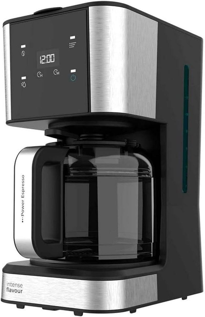 Espresso z filtrem Cecotec Coffee 66 Drop and Touch, moc 950 W, 1,5 L, 12 filiżanek, ekran dotykowy, szklana karafka, timer 24-godzinny, 6 przełączników, filtr siatkowy wielokrotnego użytku