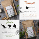 ORIGEENS Bio Kaffeebohnen Probierset 1kg | Zestaw Premium Bio Arabica Kaffee Ganze Bohnen 4x250g | Tradycyjny Röstung | Kaffee Geschenkset