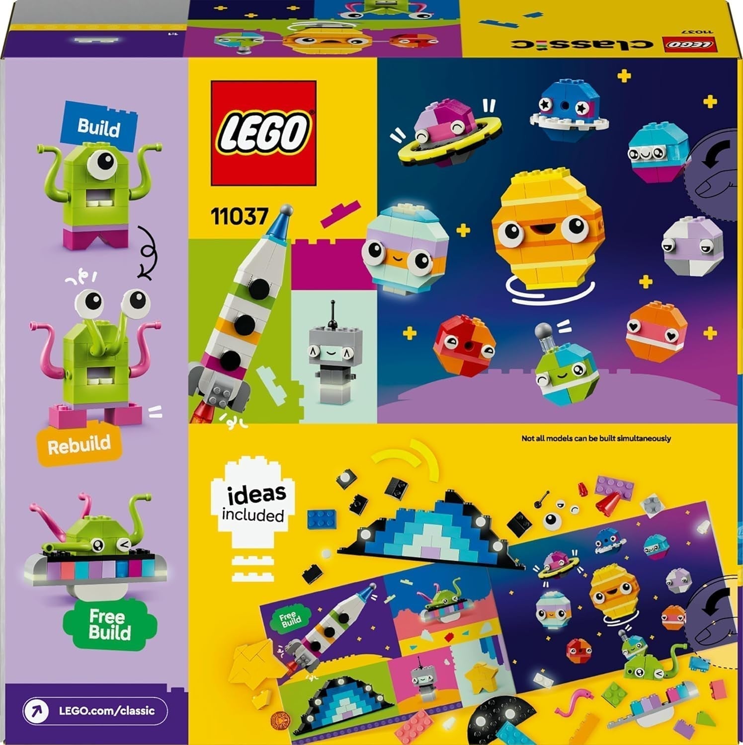 LEGO Classic Kreatywne planety kosmiczne Układ Słoneczny Model do budowania dla dzieci Kosmiczna zabawka z rakietą Statek kosmiczny Planety i kosmici Prezent dla dzieci w wieku 5 lat, chłopców i dziewcząt 11037 Zestawy do budowania Beuche den LEGO-Store