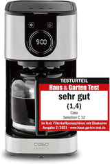 Ekspres do kawy CASO Selection C 10 Thermo Design – obudowa ze stali nierdzewnej, karafka izotermiczna 1,2 l (10 filiżanek), sterowanie dotykowe i timer, funkcja Aroma PLUS, filtr stały, filtr zapobiegający kapaniu