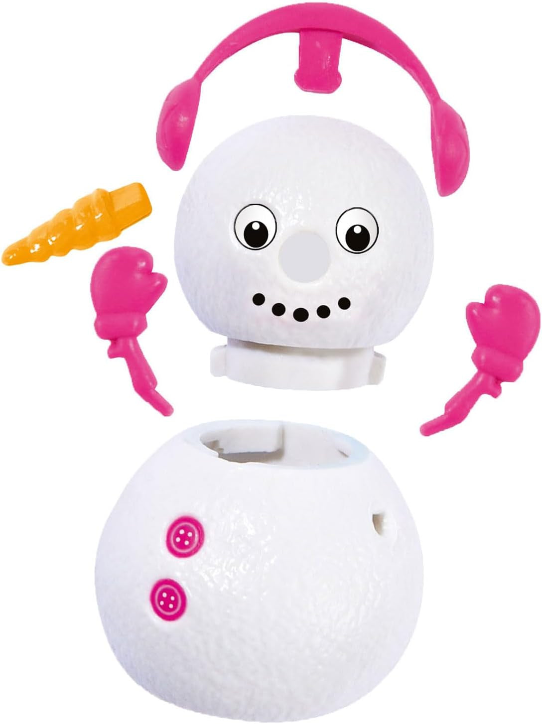 Simba 105733646 - Evi Love Snow, lalka w uroczym śnieżnym kostiumie z bałwanem do zbudowania, 12 cm, wiek 3+