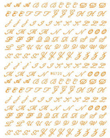 6 Blatt Nagelsticker Alte Alphabetzahlen Nagelaufkleber Selbstklebend Alte Briefe Nail Art Naklejka Dekoracja Nageldesign Zubehör