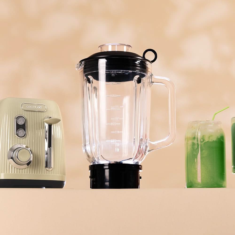 Mikser stojący Cecotec Retro Power Czarny Tytan Retrozielony. 1200 W Maximale Leistung, 2 Geschwindigkeiten, 4-Klingen-Messer Mit Schwarzer Titanbeschichtung Und 1,5L Krug, Vintage-Design w Grün Kitchen Naty Shop