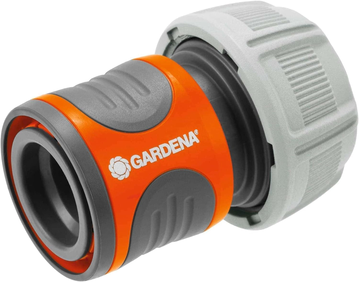 Gardena 13 mm (1/2 cala) i 15 mm (5/8 cala) Złącze węża: Złącze wtykowe na końcu węża, wgłębienia do zaciskania, łatwy montaż, w pudełku (18215-20)