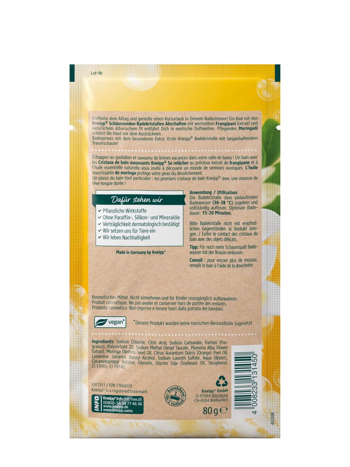 Kneipp, musująca sól do kąpieli, 80 gramów Prysznic i kąpiel Naty Shop