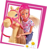Simba 105730939 - Steffi Love strój do jazdy konnej 2 konie, w pełni przegubowa lalka modowa 29 cm dla dzieci w wieku 3 lat i starszych