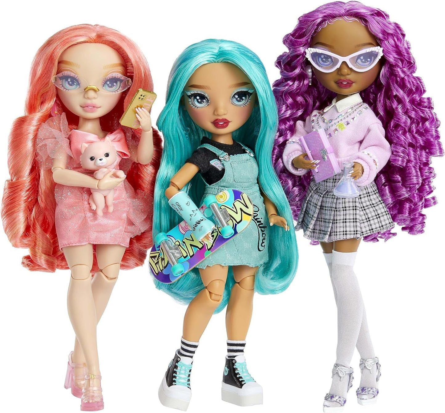 Rainbow High Fashion Doll - Pinkly Paige - Różowa lalka modowa w modnym stroju - w okularach i ponad 10 kolorowych akcesoriach do zabawy - Idealna dla dzieci w wieku 4-12 lat i kolekcjonerów