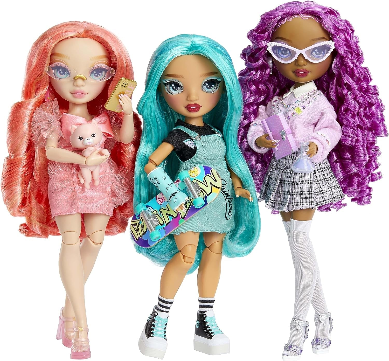 Rainbow High Fashion Doll - Pinkly Paige - Różowa lalka modowa w modnym stroju - w okularach i ponad 10 kolorowych akcesoriach do zabawy - Idealna dla dzieci w wieku 4-12 lat i kolekcjonerów