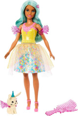 Barbie Ukryta Magia – lalka Teresa w stroju wróżki, falowanych włosach i grzebieniu do zabawy w fryzjerstwo, dla dzieci w wieku od 3 lat, HLC36