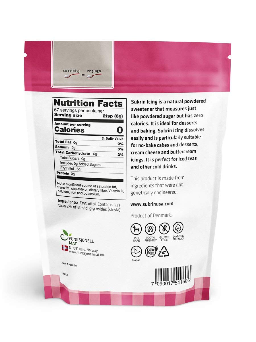 Sukrin Melis Zuckerersatz, Die Natürliche Alternative Zu Puderzucker Ohne Kalorien, 1Er Pack (1 X 400 G) Słodziki Naty Shop