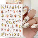 6 Blatt Herbst Nagelsticker, Ahornblatt Selbstklebend Nagelaufkleber, Herbst Nail Naklejka, Nageldesign Zubehör, Nail Art Naklejka, Selbstklebende Deko Für Nägel