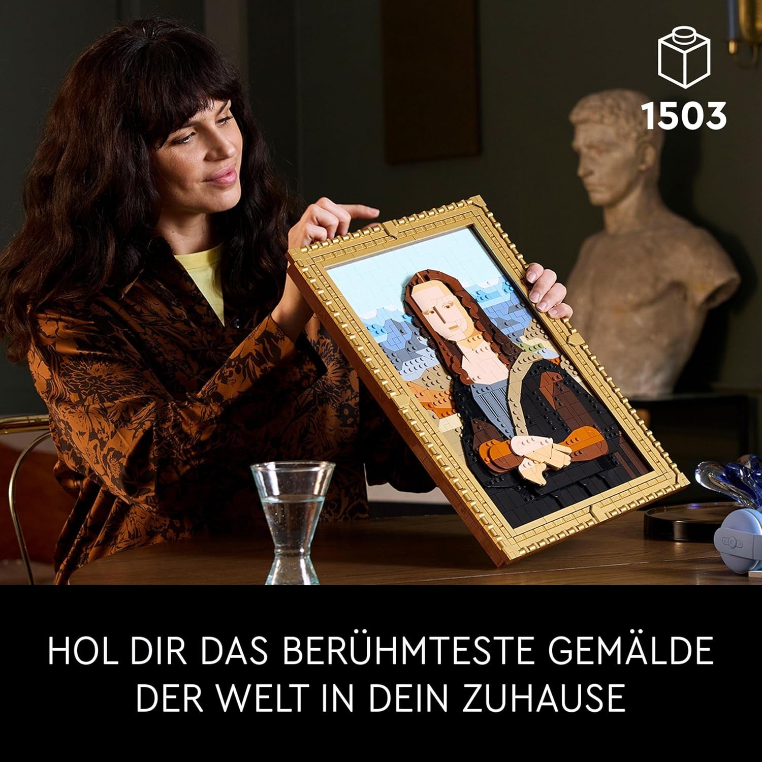 LEGO Art Mona Lisa, zestaw dla dorosłych, obraz Leonarda Da Vinci do zawieszenia, aktywność twórcza dla mężczyzn i kobiet, prezent dla miłośników sztuki, sztuka włoskiego renesansu 31213 Zestawy do budowania Besuche den LEGO-Store