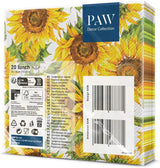 PAW - Serwetki 3-warstwowe (33 x 33 cm) I 20 sztuk I Idealne na urodziny, przyjęcia, randki I Jesienne dekoracje stołu I Kolorowe serwetki papierowe - Słonecznik Żółte płatki I Tańczący słonecznik