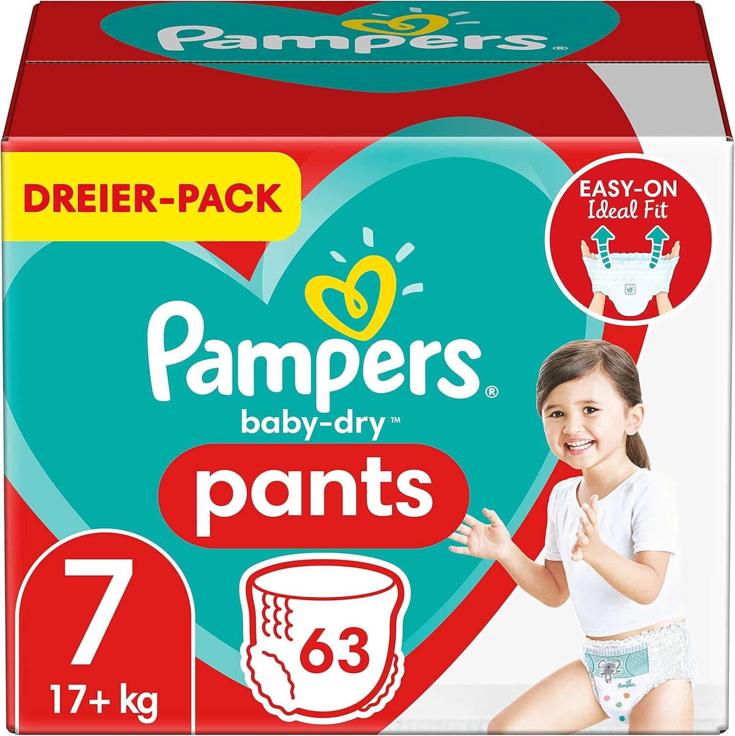Pieluszki Pampers Baby-Dry rozmiar 8, 43 pieluchy, od 19 kg, opakowanie Jumbo+