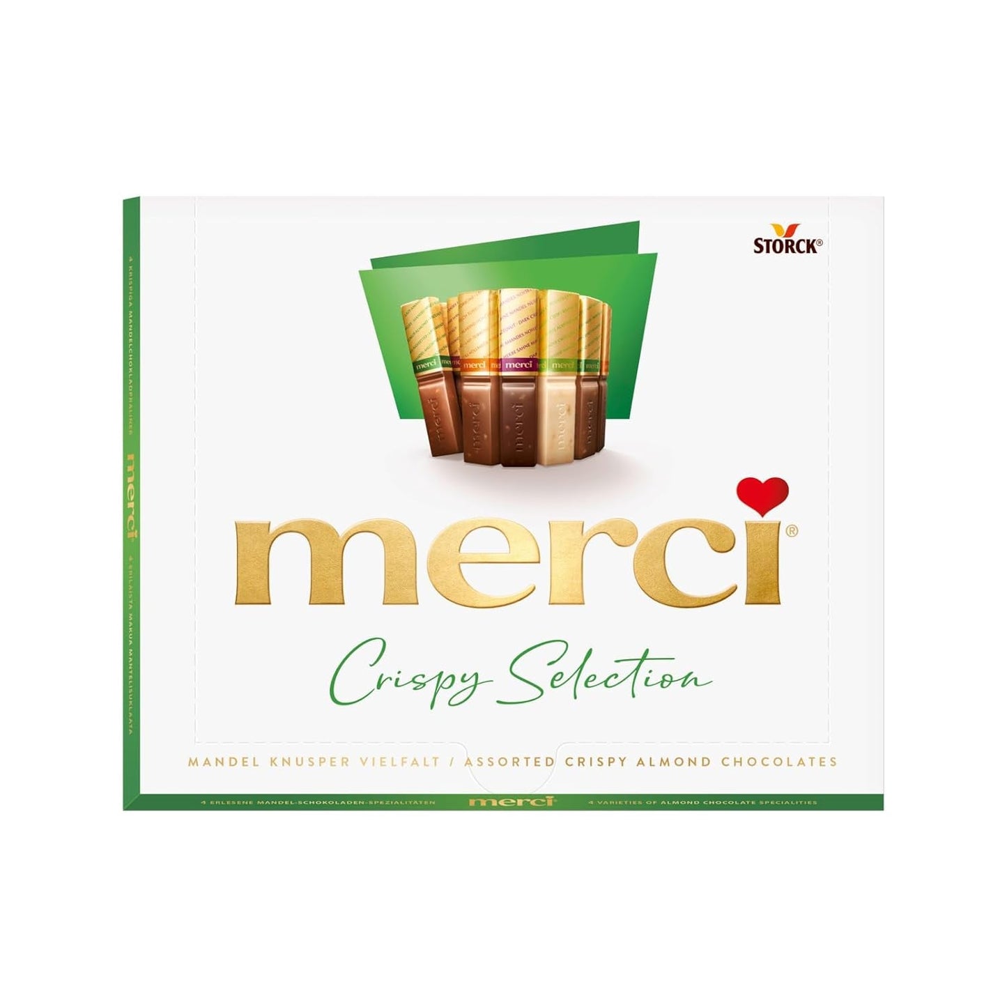 merci Finest Selection Almond Crunch Variety – 1 x 250 g – Wyrafinowane specjały z orzechami i czekoladą – Praliny z nadzieniem i bez