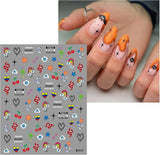 JMEOWIO Nagelsticker Halloween 9 Blatt Nail Art Naklejka Selbstklebend Nagelaufkleber Dekoration Nageldesign Zubehör