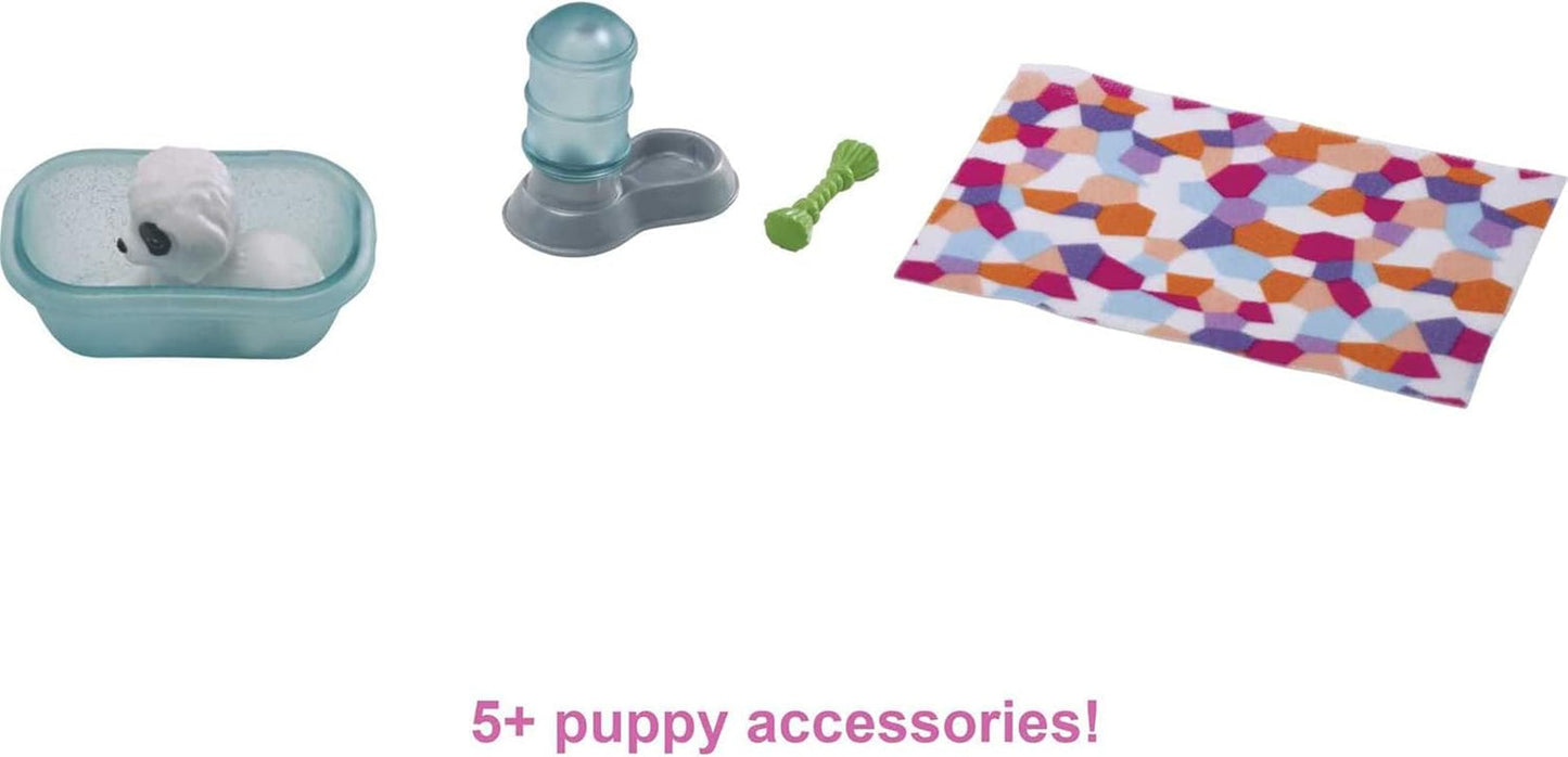 Barbie GRG78 - Mini zestaw z 2 psami, budką dla psa i akcesoriami, prezent dla dzieci w wieku od 3 do 7 lat Naty Shop Dolls