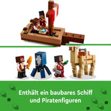 LEGO Minecraft Podróż statkiem pirackim Kałamarnica i wielbłąd Figurka pirata Zabawka do budowania statku Odgrywanie ról Prezent dla chłopców i dziewcząt w wieku 8 lat 21259 Zestawy do budowania Besuche den LEGO-Store