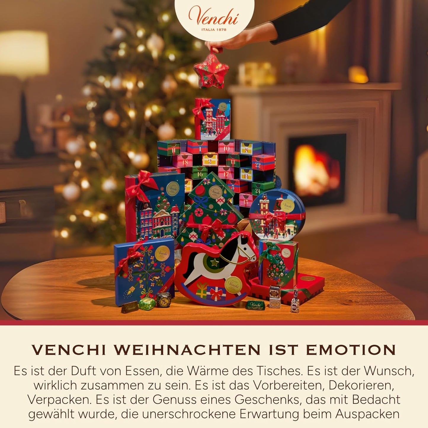 Venchi, Brutto&Buono, ręcznie robiona tabliczka mlecznej czekolady w kształcie jodły „Piedmont Forest Hazelnut”, 200g, bezglutenowa, limitowana edycja kolekcji świątecznej, pomysł na prezent