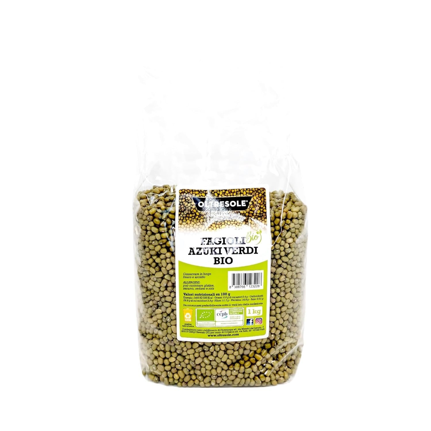 Organiczna zielona fasola azuki, 5kg, suszone rośliny strączkowe z kontrolowanych upraw ekologicznych, idealna do wegańskich i wegetariańskich zup, sałatek i przepisów, opakowanie ekonomiczne