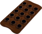 Silikomart 3D Flaming Chocolate Mold - Unikalne kształty 3D z wewnętrzną krawędzią na okrągłe podstawy