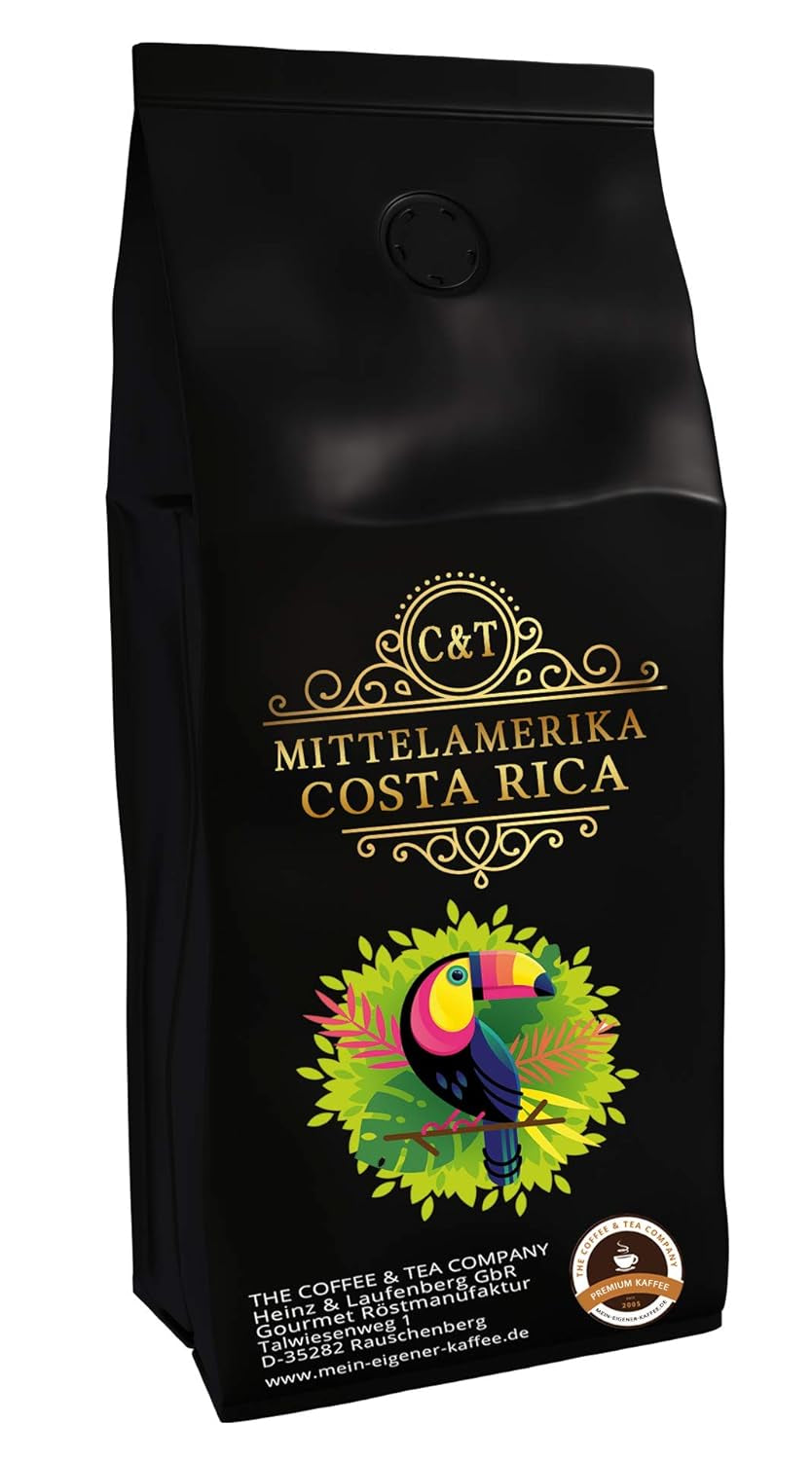 Kawa C&T z Kostaryki 100% Arabika Doskonała kawa premium z Ameryki Środkowej (całe ziarna, 1000g)