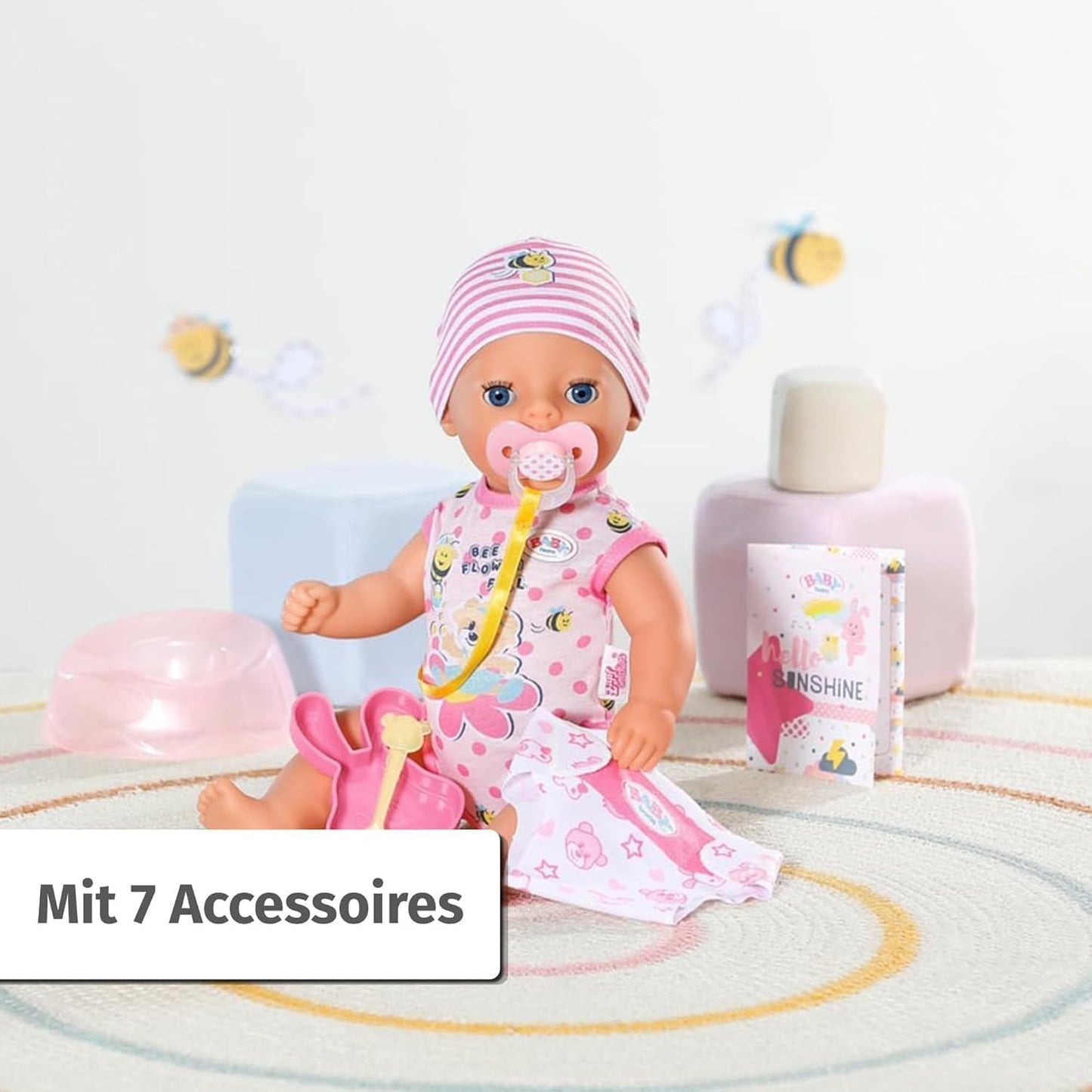 BABY Born Lena (dziewczynka) 36 cm, lalka z 7 funkcjami dla dzieci od 1 roku, działa bez baterii, duża lalka 36 cm, 834596 Zapf Creation, różowe lalki Naty Shop